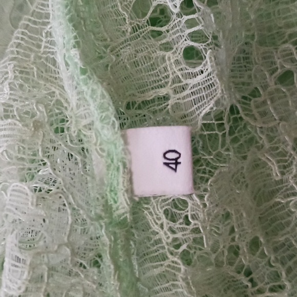 SANDRO Cocqette Ruffled corded lace mini dress, Mint Green, Size 8 - Picture 13 of 16